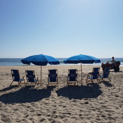have your umbrellas and chairs set up on your outer banks vacation