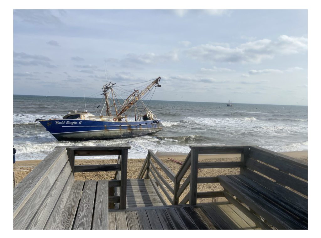ship ran aground shipwreck off coast of the outer banks in southern shores north carolina