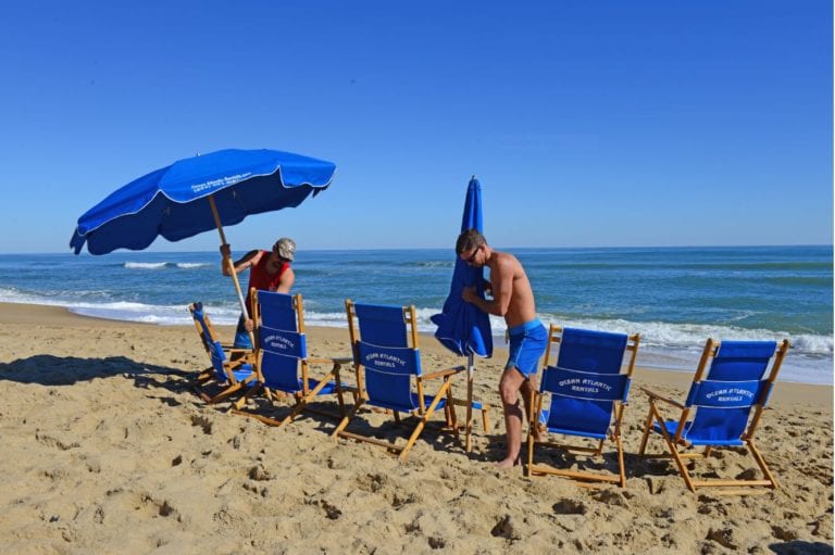 outer banks umbrella set up service